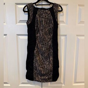 Elegant Black and Gray Lace Dress